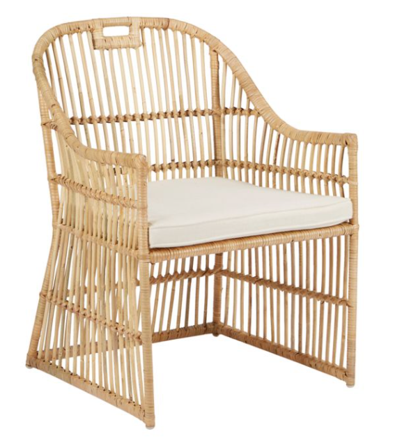 Rattan dining chair online with cushion